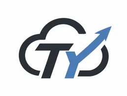 騰雲策略行銷 TY 雲與向上箭頭標誌